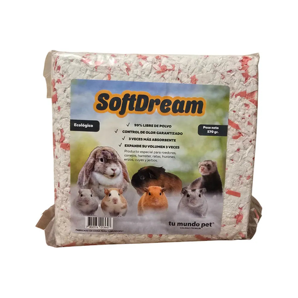 Sustrato Papel Softdream 570g Hamster Erizos Conejo Premium