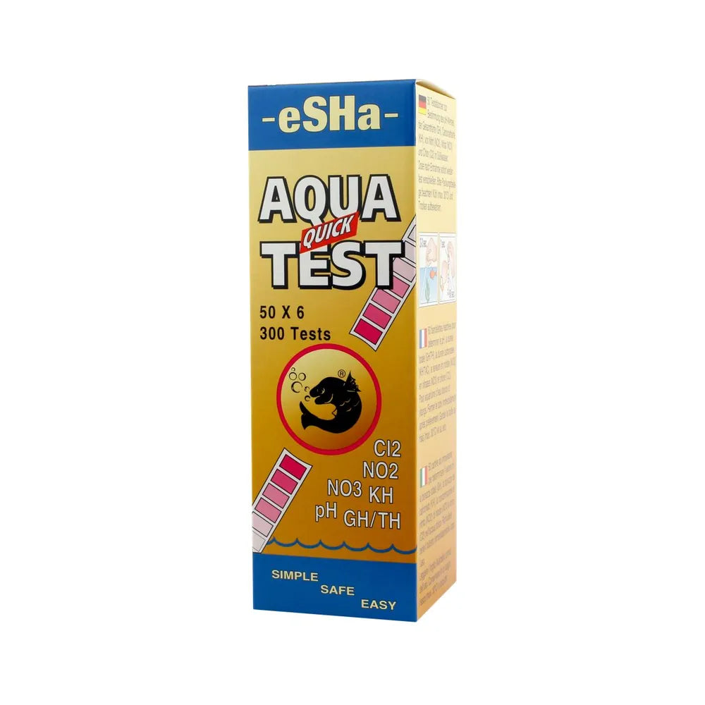 eSHA AQUA quick TEST - tiras reactivas 6 en 1, mide parámetros de acuario rapidamente