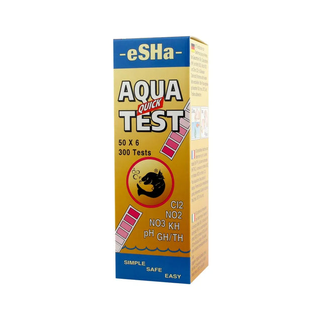 eSHA AQUA quick TEST - tiras reactivas 6 en 1, mide parámetros de acuario rapidamente