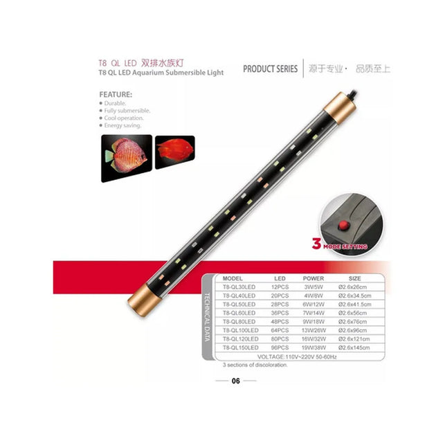 Luz Led Sumergible T8 Doble - 96cm